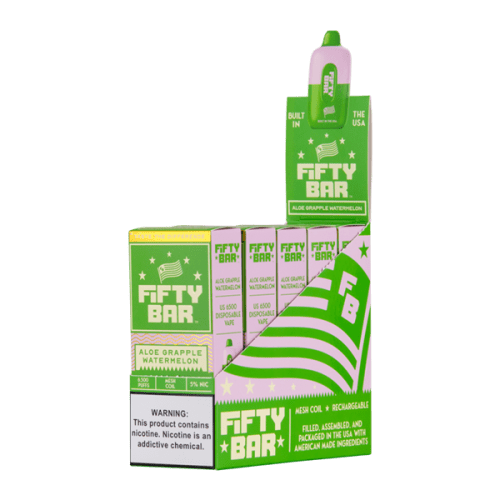 Aloe Grapple Watermelon Fifty Bar Vape 5-Pack