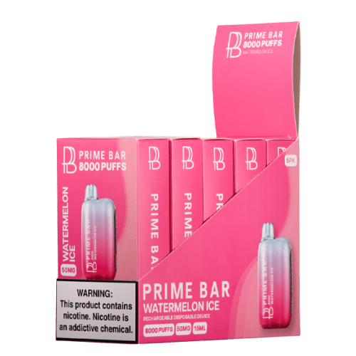 Watermelon Ice Prime Bar 8000 Vape 5-Pack