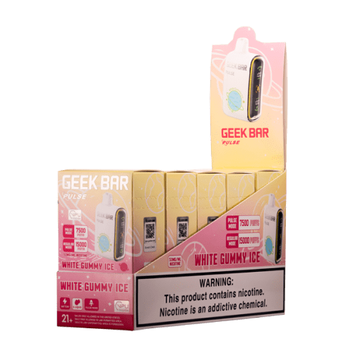 White Gummy Ice Geek Bar Pulse Vape 5-Pack